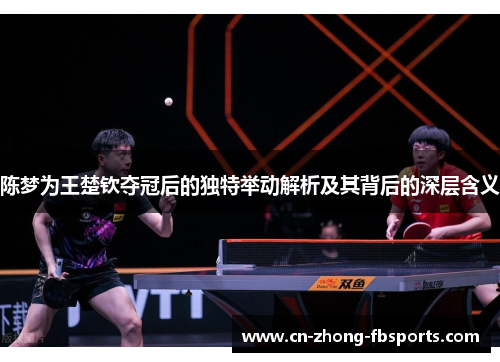 陈梦为王楚钦夺冠后的独特举动解析及其背后的深层含义